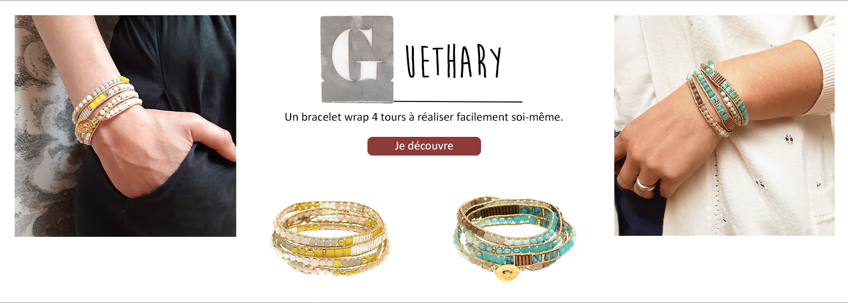 Guethary kit bracelet wrap perles diapo