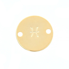 Medaille connecteur Poisson 10mm Doree